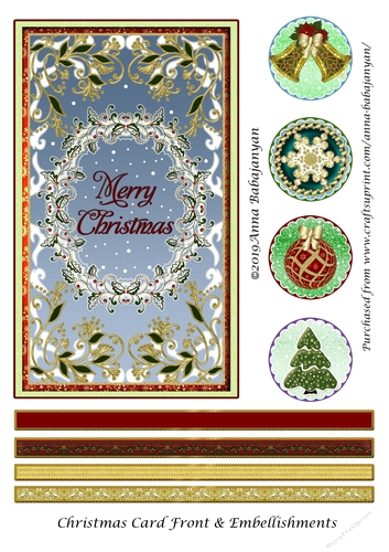 Christmas Card Front & Embellishments