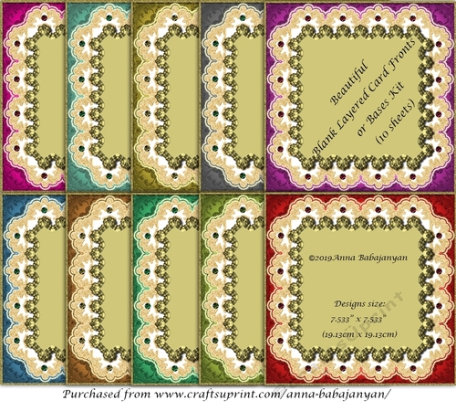Beautiful Blank Layered Card Fronts or Bases Kit