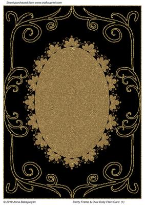 Swirly Frame & Oval Doily Plain Card 1