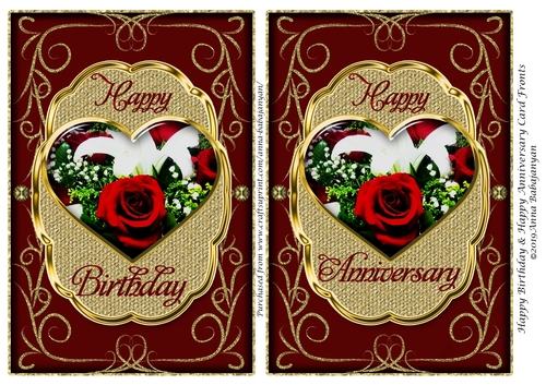 Happy Birthday & Happy Anniversary Card Fronts