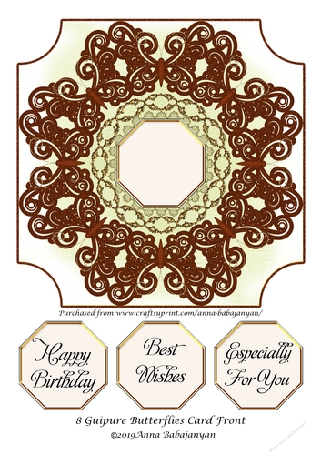 8 Guipure Butterflies Card Front