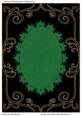 Swirly Frame & Oval Doily Plain Card 2