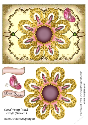 Card Front With Large Flower 1