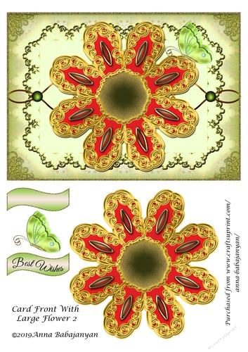 Card Front With Large Flower 2