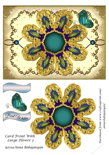 Card Front With Large Flower 3
