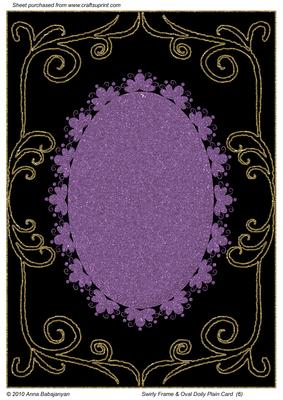 Swirly Frame & Oval Doily Plain Card 6