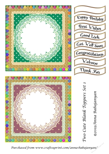 Two Cute Blank Toppers Set 1