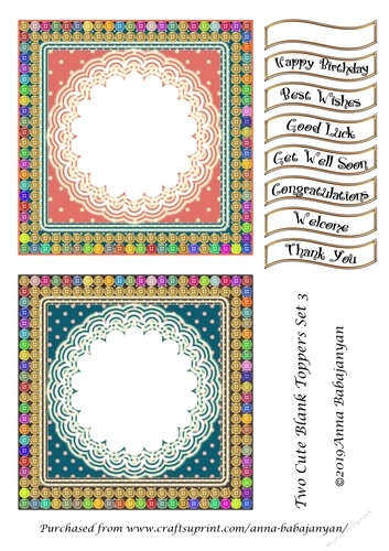 Two Cute Blank Toppers Set 3