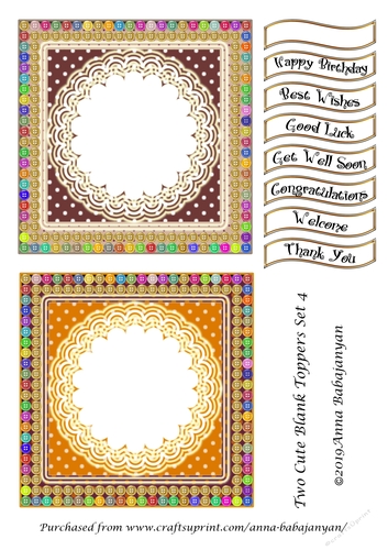 Two Cute Blank Toppers Set 4