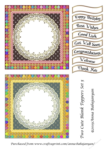 Two Cute Blank Toppers Set 5