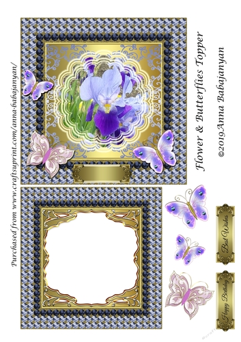 Flower & Butterflies Topper