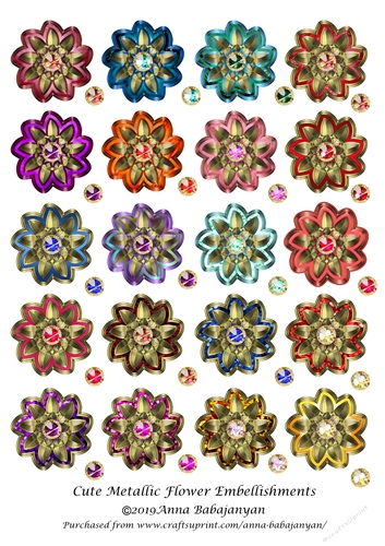 Cute Metallic Flower Embellishments