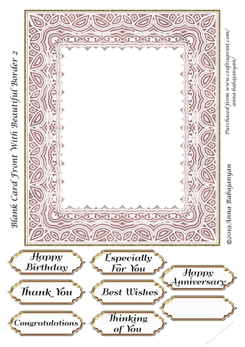 Blank Card Front With Beautiful Border 2