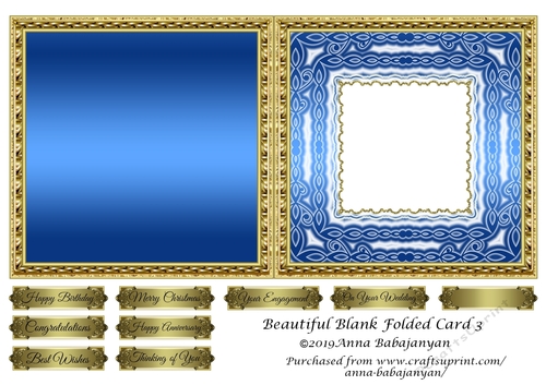 Beautiful Blank Folded Card 3