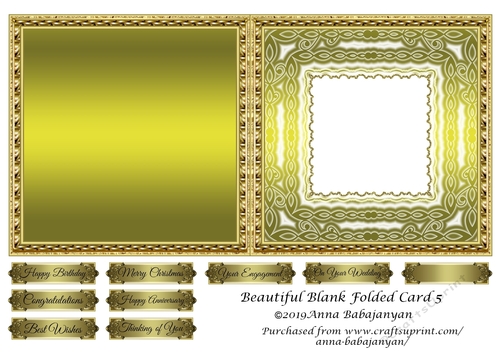 Beautiful Blank Folded Card 5