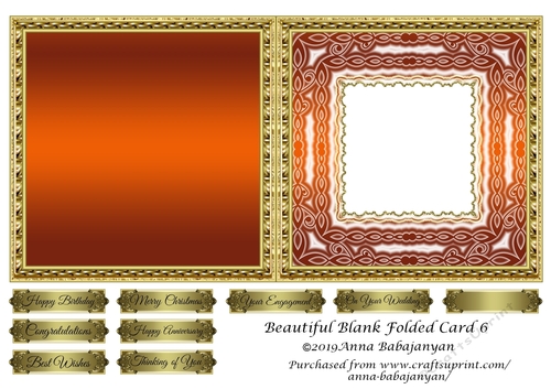 Beautiful Blank Folded Card 6