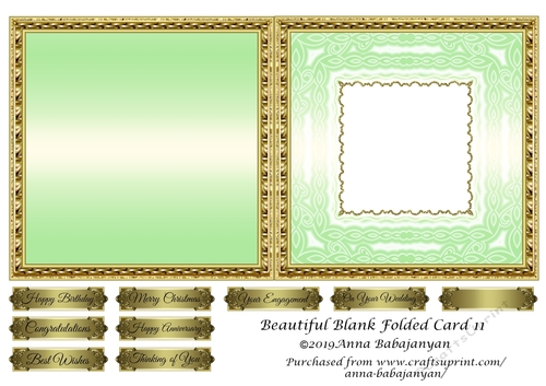 Beautiful Blank Folded Card 11