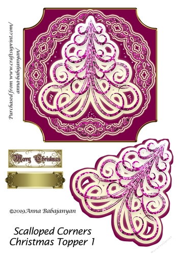Scalloped Corners Christmas Topper 1