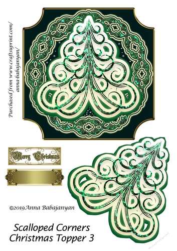 Scalloped Corners Christmas Topper 3