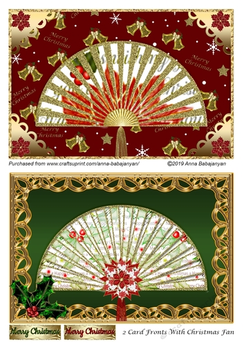 2 Card Fronts With Christmas Fan