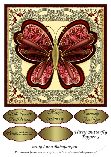 Flirty Butterfly Topper 3