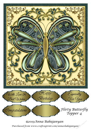 Flirty Butterfly Topper 4