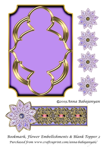 Bookmark Flower Embellishments & Blank Topper 2