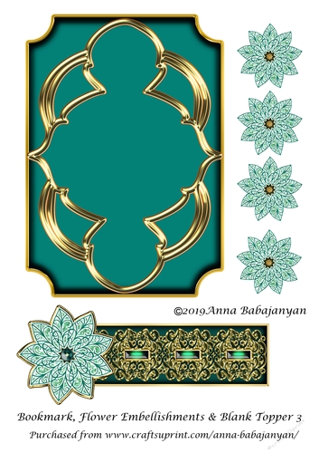 Bookmark Flower Embellishments & Blank Topper 3