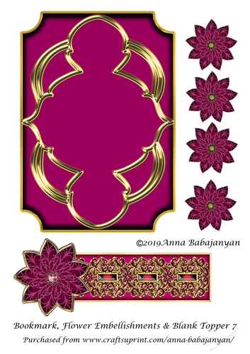Bookmark Flower Embellishments & Blank Topper 7