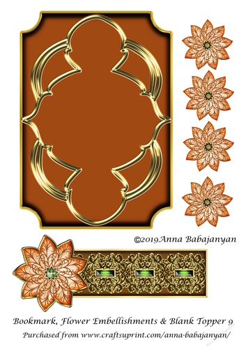 Bookmark Flower Embellishments & Blank Topper 9