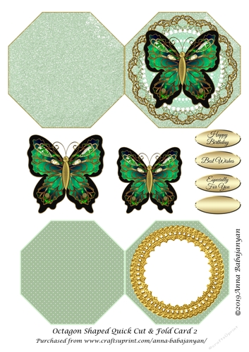 Octagon Shaped Quick Cut & Fold Card 2
