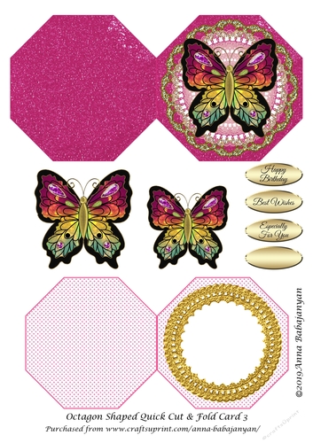 Octagon Shaped Quick Cut & Fold Card 3