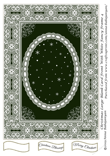 Christmas Large Blank Card Front With White Fancy Frame 4