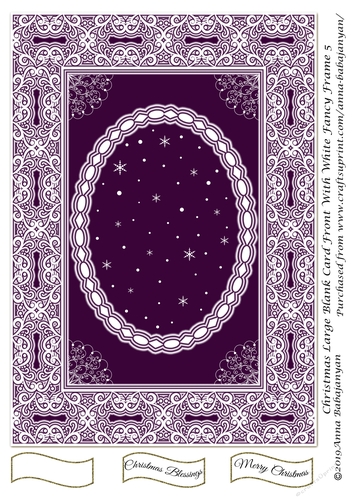 Christmas Large Blank Card Front With White Fancy Frame 5
