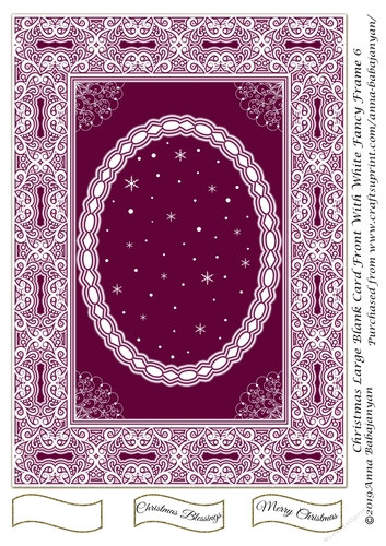 Christmas Large Blank Card Front With White Fancy Frame 6