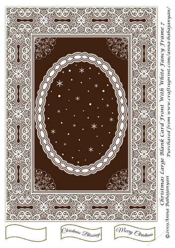 Christmas Large Blank Card Front With White Fancy Frame 7