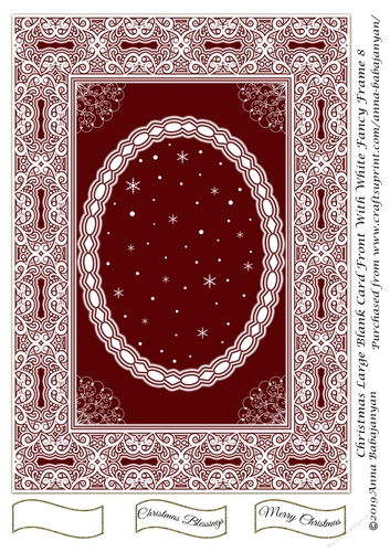 Christmas Large Blank Card Front With White Fancy Frame 8