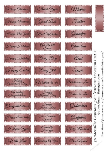 36 Metallic Captions For Various Occasions Set 2
