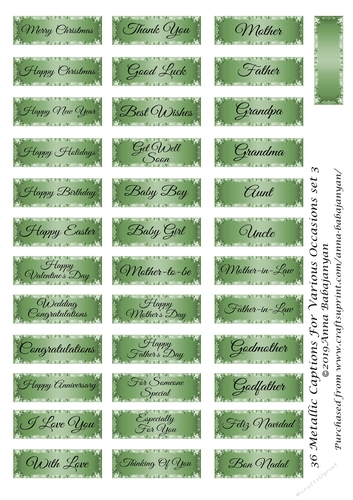36 Metallic Captions For Various Occasions Set 3