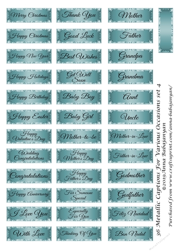 36 Metallic Captions For Various Occasions Set 4
