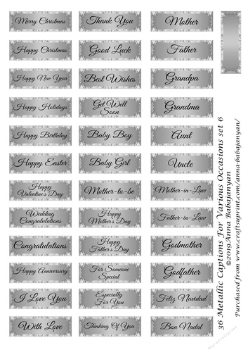 36 Metallic Captions For Various Occasions Set 6