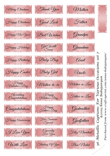 36 Metallic Captions For Various Occasions Set 7