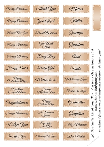 36 Metallic Captions For Various Occasions Set 8