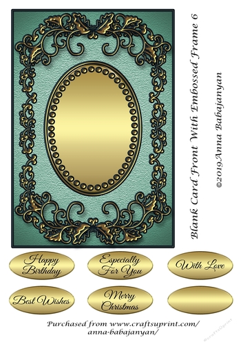 Blank Card Front With Embossed Frame 6