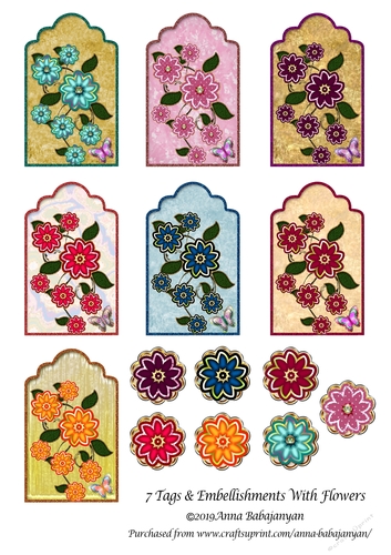 7 Tags & Embellishments With Flowers