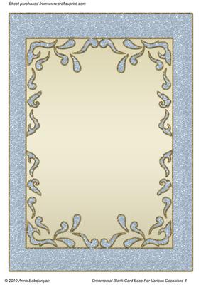 Ornamental Blank Card Base for Various Occasions 4