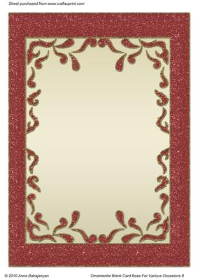 Ornamental Blank Card Base for Various Occasions 8