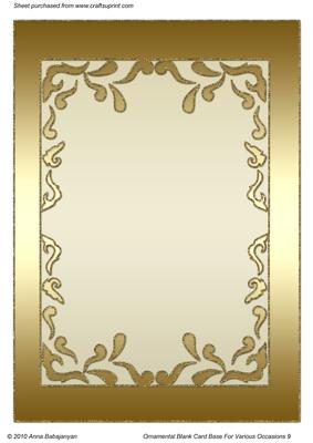 Ornamental Blank Card Base for Various Occasions 9