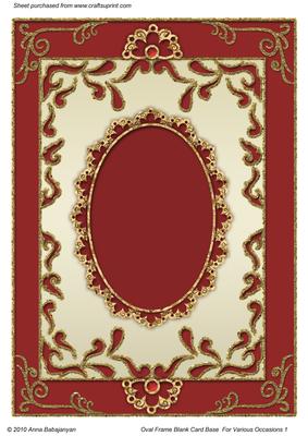 Oval Frame Blank Card Base for Various Occasions 1