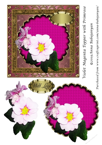 Violet Magenta Topper with Primrose